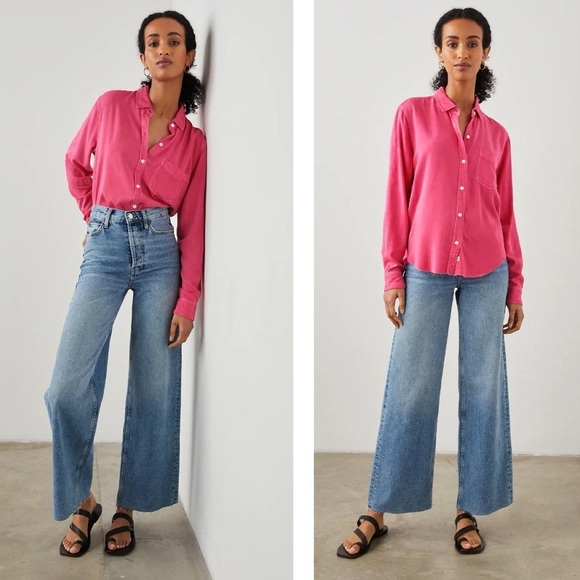 Rails Ingrid Raw Shirt in Hibiscus SzLarge - Picture 2 of 13